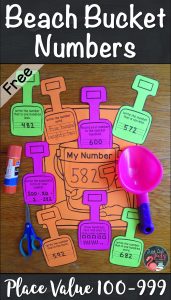 Download this free, versatile beach bucket math activity for reviewing and reinforcing place value skills, ideal for second and third grade.