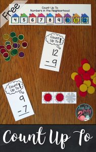 Try this hands-on number line or counting strips along with counters to help your 1st and 2nd grade math students develop understanding of the Count Up To strategy for subtraction facts. #SubtractionFacts #CountUpTo #FactStrategies #1stGradeMath #2ndGradeMath