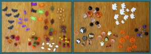 A variety of "treasures" for fall counting activities to use in pre-k to second grade!