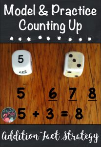 Find math ideas and freebies in this blog post about helping your kindergarten, first, and second grade students move from counting all to counting on or counting up when adding! #additionfacts #additionfactstrategies #additionactivities #kindergartenmath #1stgrademath #2ndgrademath
