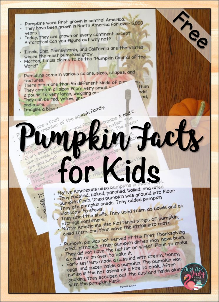 Enjoy these free pumpkin fact sheets to share with your kindergarten, first, and second grade students!