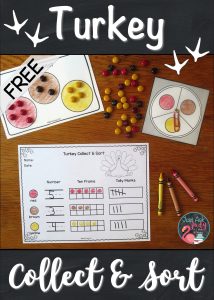 Have fun while differentiating with this free turkey-themed partner activity, perfect for engaging your preschoolers, kindergarteners, and first graders. #Thanksgiving #KindergartenMath #turkeys