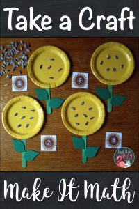 Use this sunflower craft to reinforce numeral recognition, one-to-one correspondence, and sequencing numbers. #PreschoolMath #PreschoolMath #sunflowers #Numbers0-10