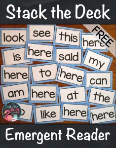 Use Stack the Deck to actively engage your kindergarten students in a sight word recognition activity. It can be implemented as part of your whole class introductory lessons or as an intervention activity to provide repetitive practice with individual or small groups of students who struggle with word recognition. #HighFrequencyWords #Kindergarten