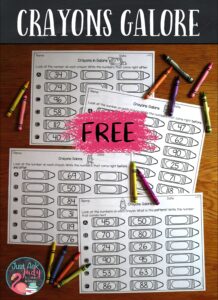 Try these free crayon-themed worksheets to practice and review ordering the numbers 21-120. #NumberPatterns #SequencingNumbers #FirstGradeMath