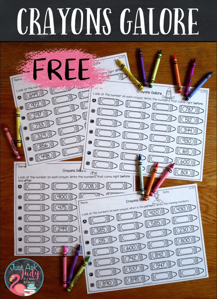 Click to download these free print and go worksheets for practicing and reviewing the sequencing of numbers 101-999. #NumberPatterns #OrderingNumbers #SecondGradeMath