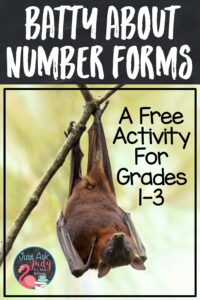 Click to see this free bat-themed number forms and place value activity for your first, second, and early third-grade students. #NumberForms #PlaceValue #Bats