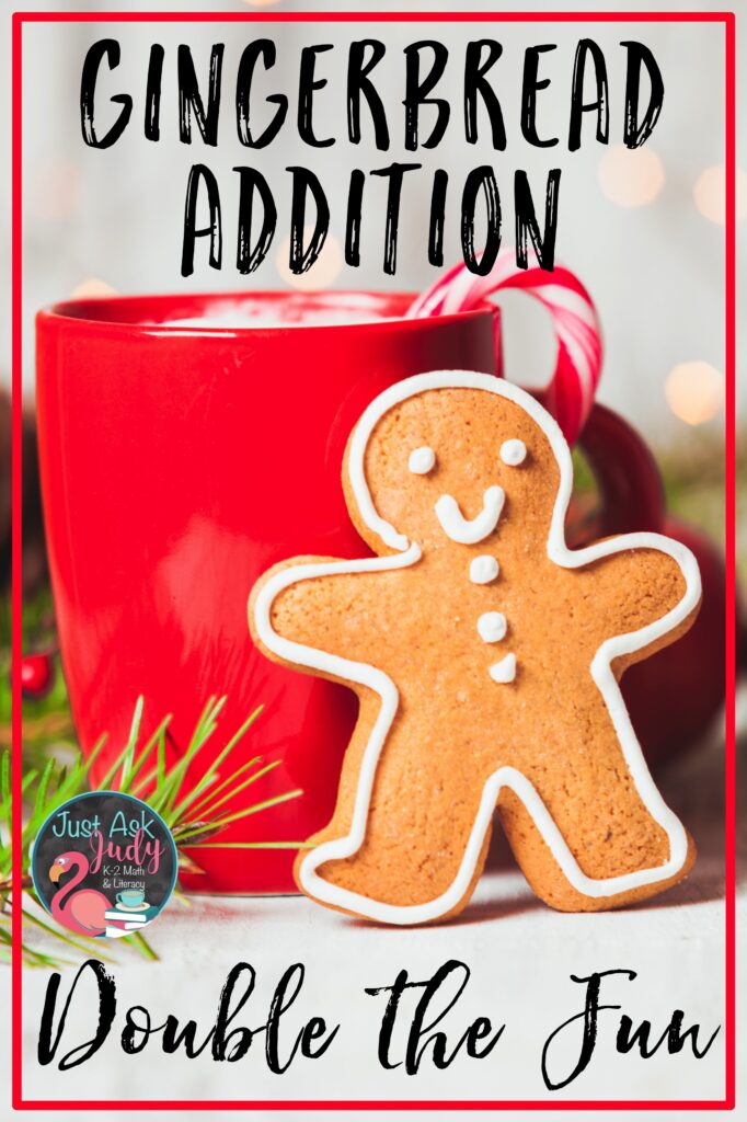 Check out this blog post with a free gingerbread activity for practicing the doubles and doubles plus 1 basic addition facts. It’s the perfect holiday activity for your first and second grade students. Try it as a partner or small group math center. #Christmas #AdditionDoublesFacts