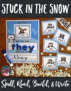 Check out this free set of 36 primer level word cards and mat with a snow theme. Use it to help your kindergarten and 1st grade students practice spelling and reading these important high-frequency words. Try it as part of your small group instruction or in a literacy center. #Winter #FirstGradeLiteracy #SightWords