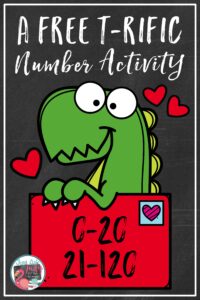 Engage your kindergarten, first and second-grade math students with this free valentines-themed partner or small group number activity. Give them practice determining the number right before and the number right after a given number 0-20 or 21-120. #Math Stations #Valentine’sDay #dinosaurs