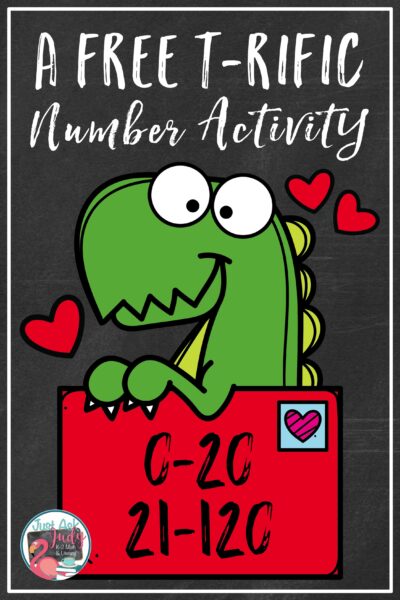 Engage your kindergarten, first and second-grade math students with this free valentines-themed partner or small group number activity. Give them practice determining the number right before and the number right after a given number 0-20 or 21-120. #Math Stations #Valentine’sDay #dinosaurs