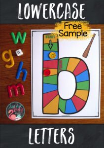Download a free sampler of my lowercase letter game boards. These games will support your preschool, kindergarten, or struggling students as they learn to recognize letters.