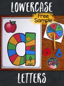 Try out a free sample of these lowercase letter game boards. These partner games are designed to support your preschool, kindergarten, or struggling students as they learn to recognize letters. The focus is on providing repetitive practice with recognizing a single letter.