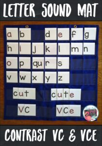 Check out this teacher directed activity for learning to decode words with the vowel-consonant-e pattern in kindergarten, first, and second grades. Download a free set of letter cards.