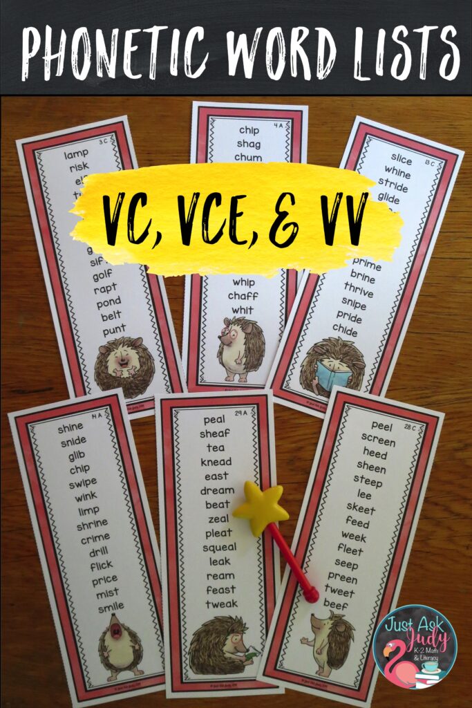 Check out these easy to prepare phonetic word lists with an adorable hedgehog theme. What an engaging way for 1st and 2nd grade students to apply their decoding skills and to develop fluency in reading one-syllable words with the short vowel, silent e, and long vowel team patterns! 