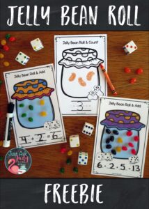 Click to download this free activity for counting or adding jelly beans. It’s perfect for preschool, kindergarten, or first-grade math!