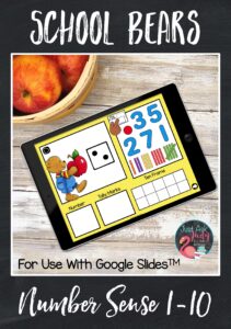 Check out this school bear themed number sense resource for Google SlidesTM . This drag and drop digital math resource is ideal for use in preschool and kindergarten.