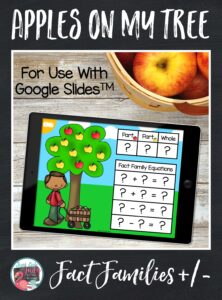 Learn more about this flexible apple tree themed resource, for use with Google SlidesTM. It is designed to help your first and second-grade math students develop or extend an understanding of addition and subtraction fact families.
