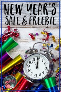 Click to find out about a hashtag sale on TpT and a free New Year's resource!