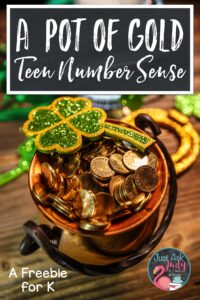 Need help teaching teen numbers? Find some tips and a St. Patrick’s Day freebie that will help your kindergarteners make sense of those tricky numbers.