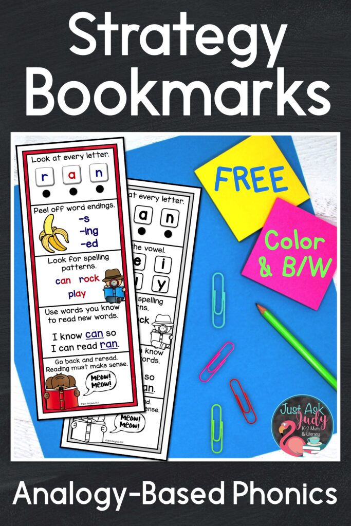 Your kindergarteners, first, and second-graders will love these bookmarks! Encourage them to follow the steps to independently decode new words using an analogy-based approach.