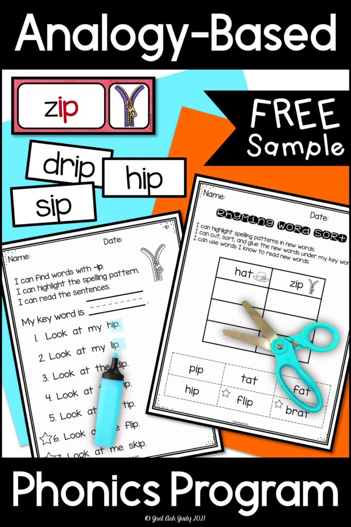 Download a free sample of my analogy-based phonics program! Try this explicit and systematic approach with your kindergarteners and first graders.