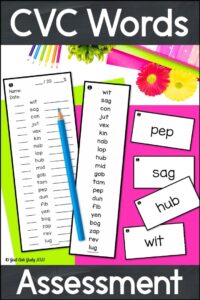 This free decoding assessment for CVC (and other one-syllable phonetically regular) words can help you determine an instructional starting point for your students.