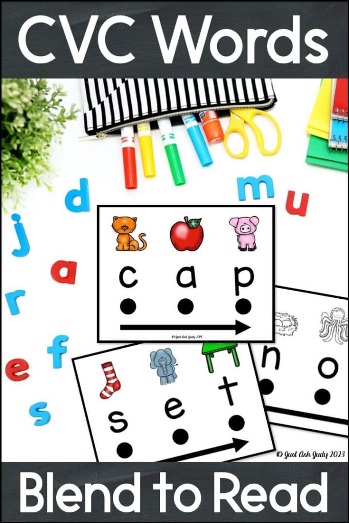 Teach your beginning or striving readers how to blend and read CVC words. These 180 word cards with visual cues have the support they often need built right in. 