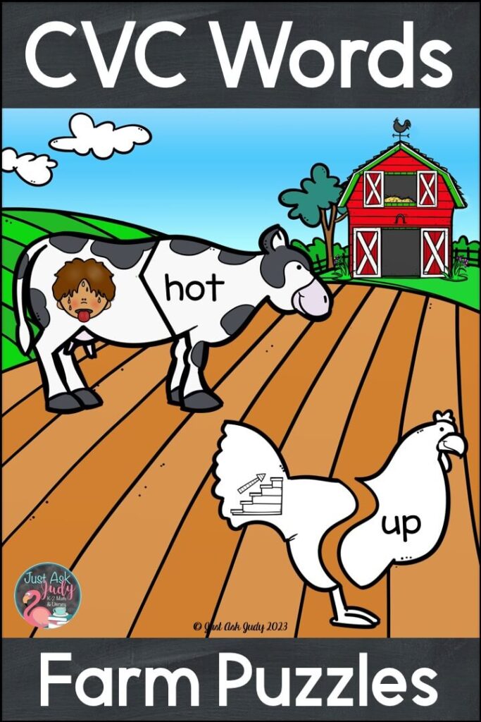 Let your beginning and striving readers practice reading and spelling CVC words with this interactive, fun set of farm-themed puzzles. 